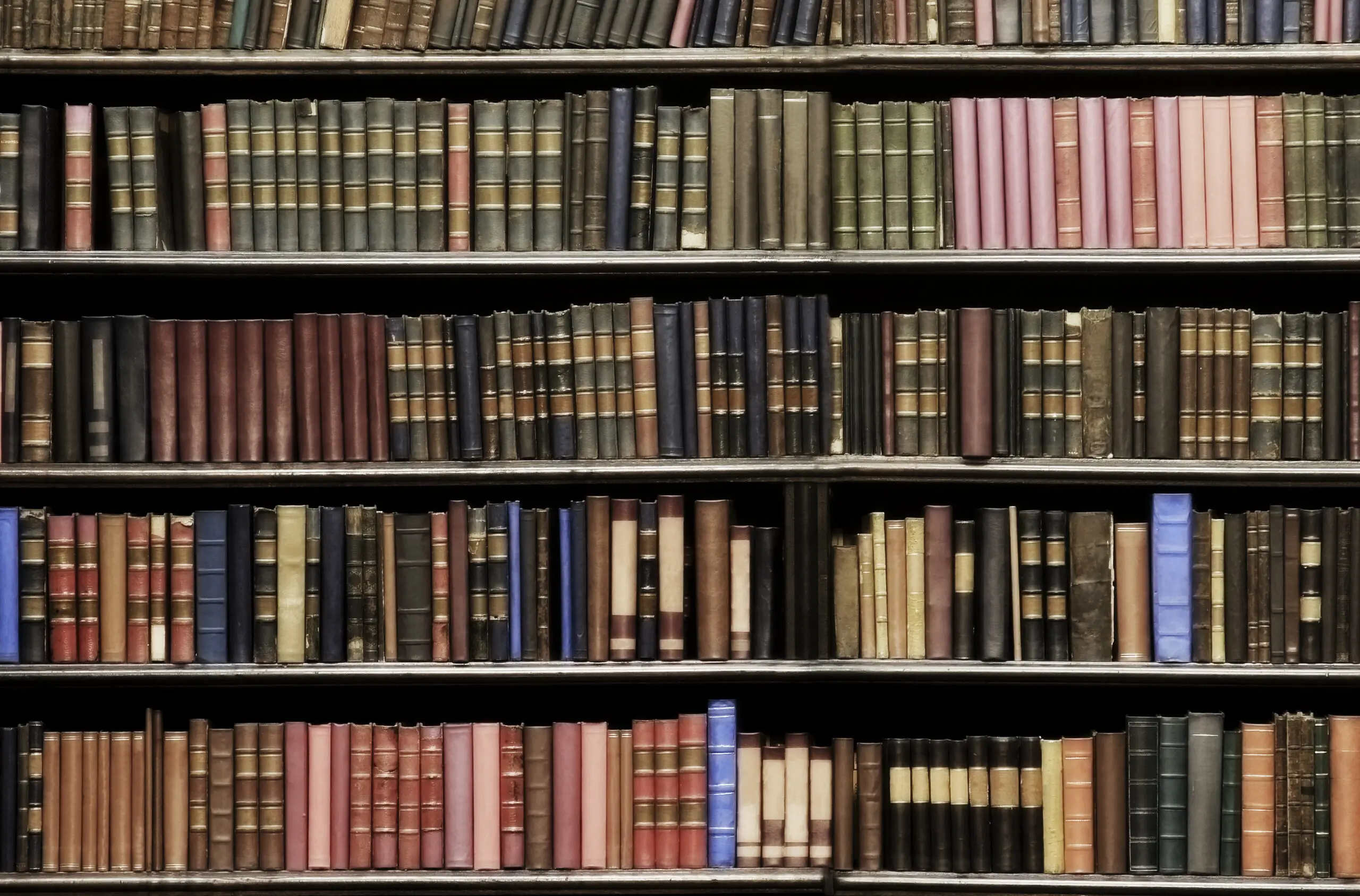 Old books in a library